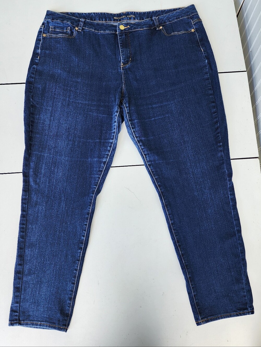 Michael Kors Skinny Jeans Womens Blue Denim Dark Wash Stretch 20W